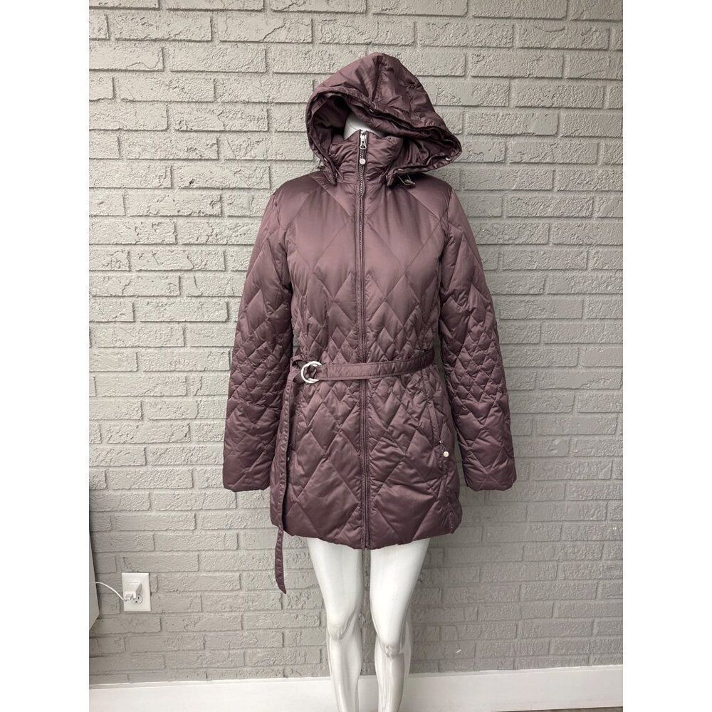 Eddie Bauer Women Quilted Down Puffer Coat With Detachable Hood Size S